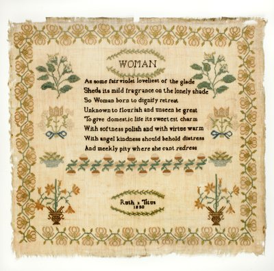 عينات الآية ، 1820 (حرير على كتان) بواسطة روث تيتوس